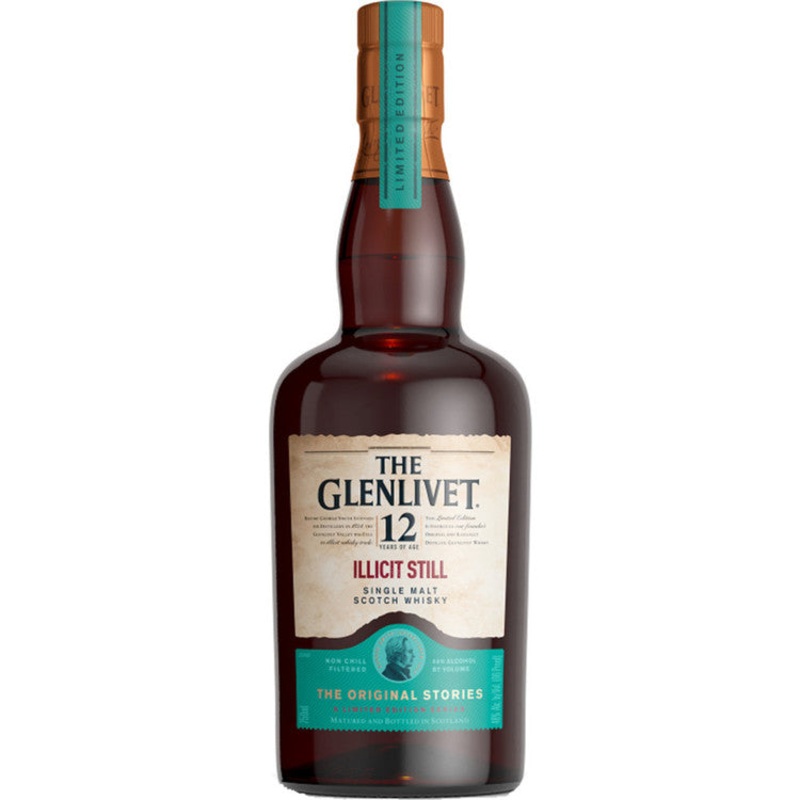 THE GLENLIVET SINGLE MALT SCOTCH ILLICIT STILL THE ORIGINAL STORIES 12 YR 96 NO CARTON 750ML
