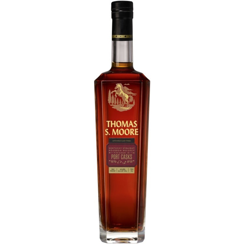 THOMAS S. MOORE STRAIGHT BOURBON EXTENDED CASK FINISH PORT CASKS 98.9 750ML