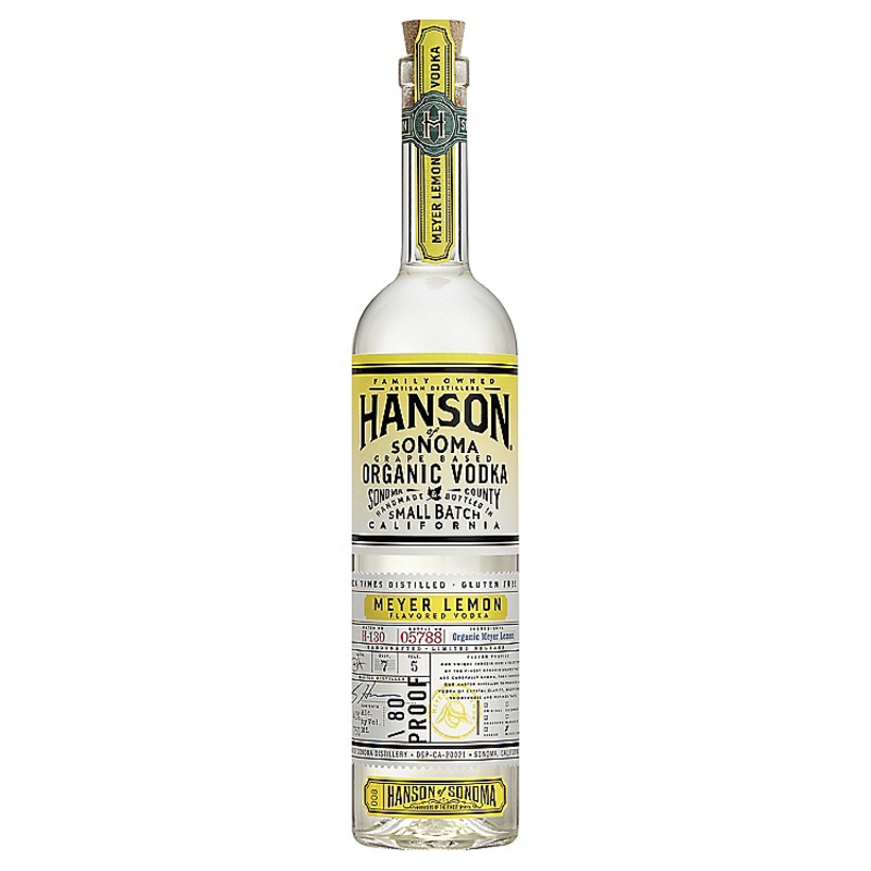 HANSON OF SONOMA MEYER LEMON FLAVORED VODKA SMALL BATCH LIMITED RELEASE 80 750ML