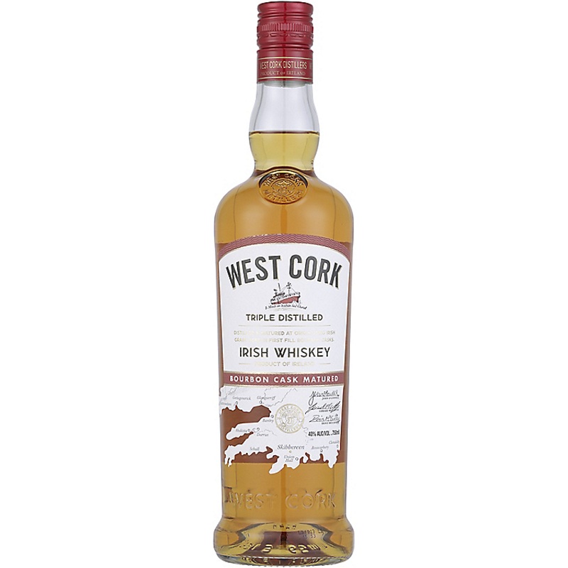 WEST CORK BLENDED IRISH WHISKEY BOURBON CASK MATURED 80 750ML