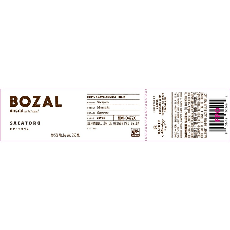 BOZAL MEZCAL SACATORO RESERVA ANCESTRAL 750 mL