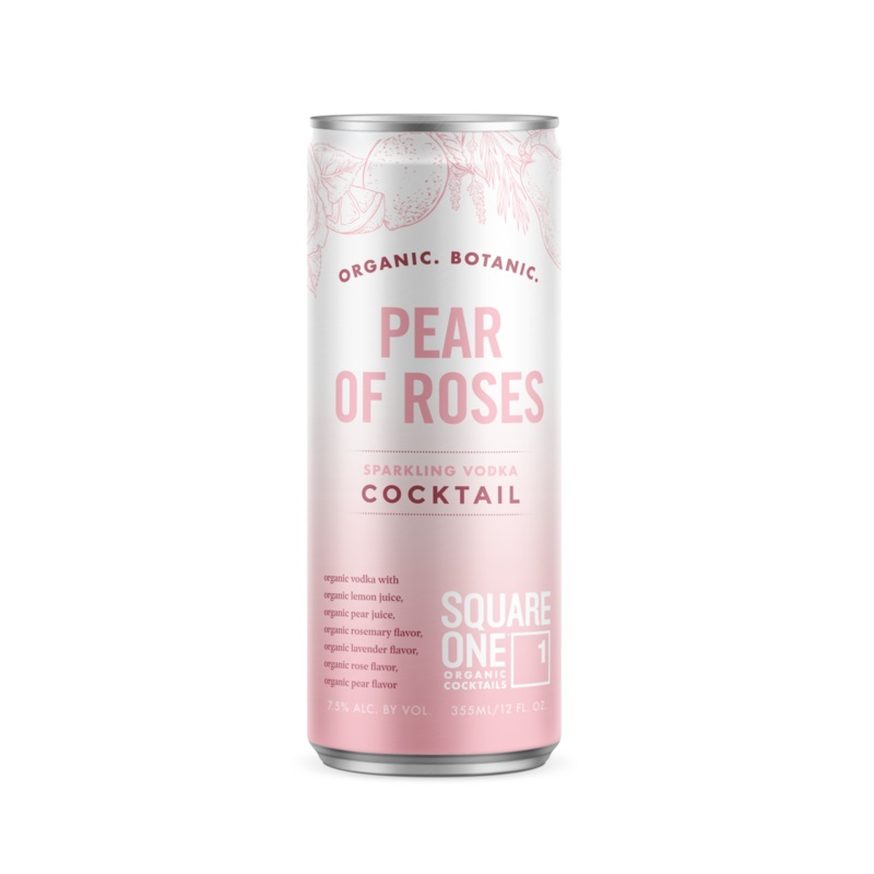 SQUARE ONE PEAR OF ROSES CAN 6/4PK/355ML 12 oz (6)