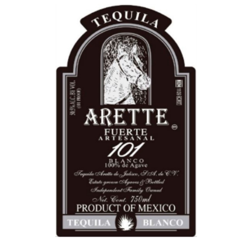 TEQUILA ARETTE ARTESANAL BLANCO FUERTE 101 750 mL