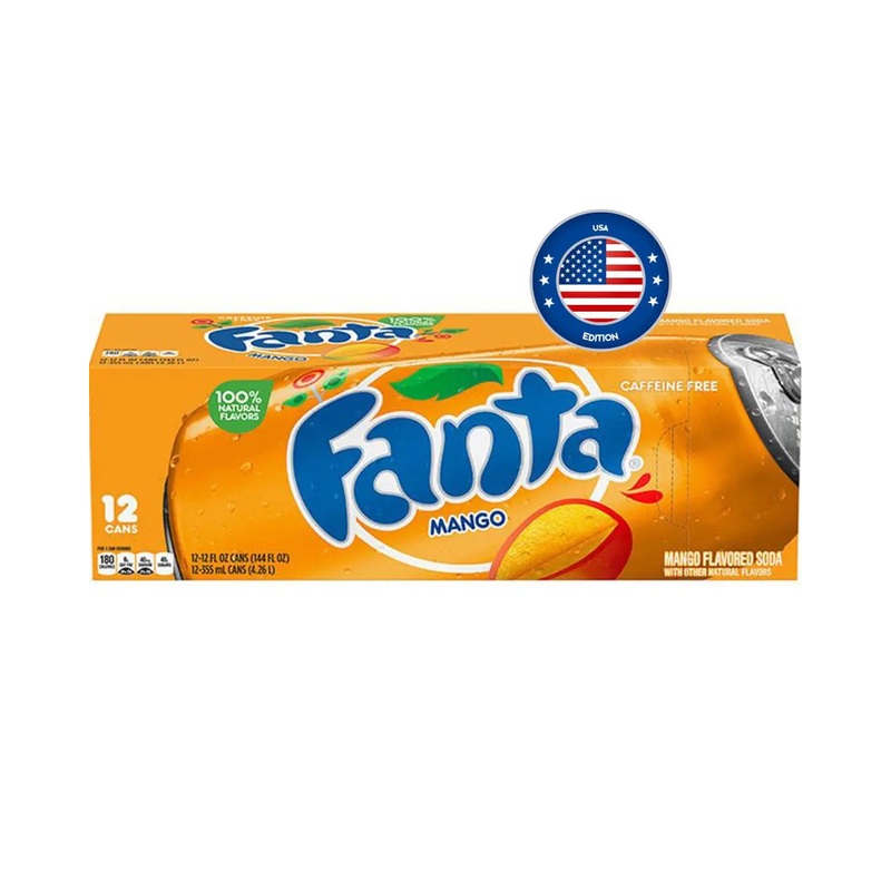 American Fanta Mango Soda Multipack, 12 x 355 ml