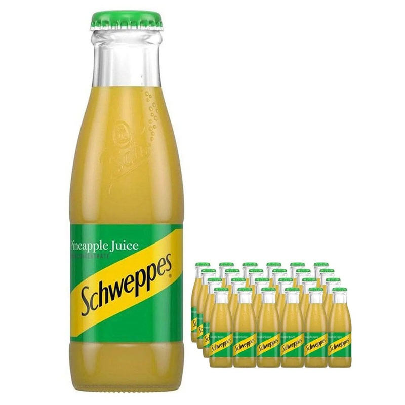 Schweppes Pineapple Juice Glass Bottle Multipack, 24 x 125 ml