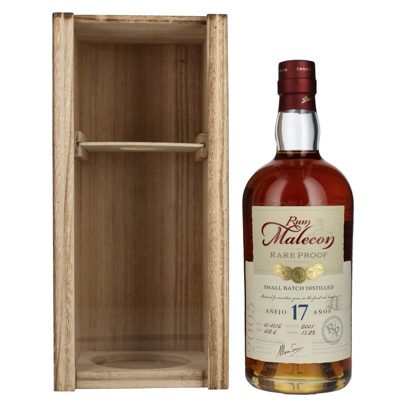 Rum Malecon Anejo 17 Anos RARE PROOF 2005 51,2% Vol. 0,7l in wooden box