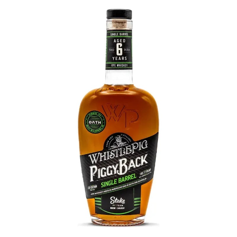 WhistlePig PiggyBack Rye: Stake F1 Team KICK Sauber Single Barrel 750mL