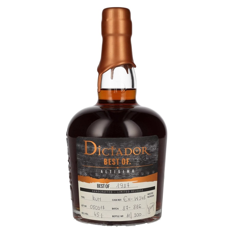 Dictador BEST OF 1987 ALTISIMO Colombian Rum 30YO/050317/EX-W348 45% Vol. 0,7l