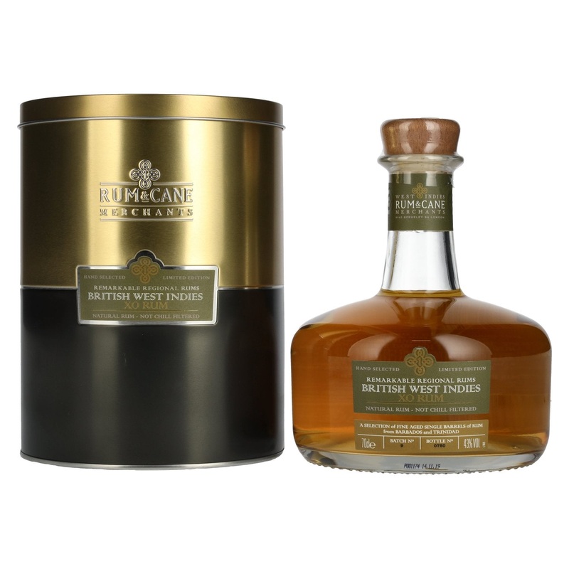 Rum & Cane BRITISH WEST INDIES XO Rum 43% Vol. 0,7l in Tinbox