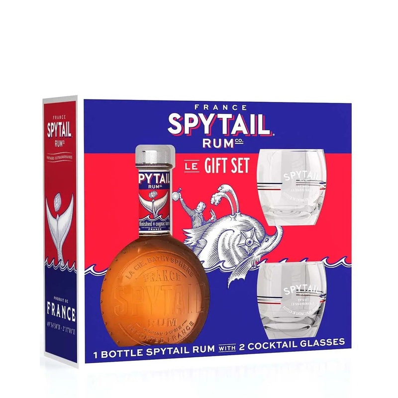 Spytail Cognac Cask Rum with 2 Glasses, 70 cl