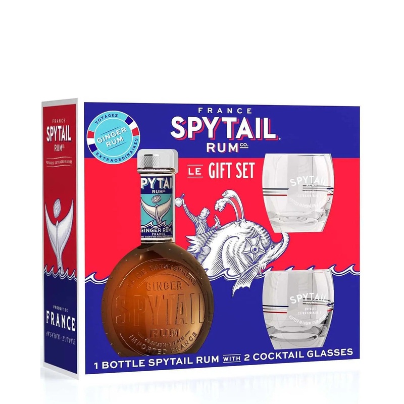 Spytail Ginger Rum with 2 Glasses, 70 cl