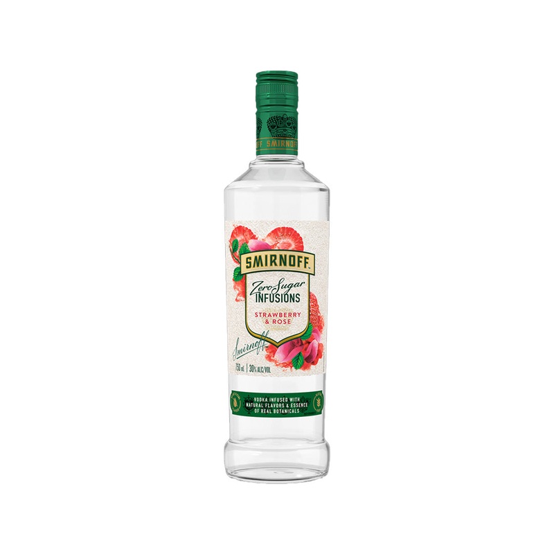 Smirnoff Sugar Free Strawberry Rose Infusion Vodka 750ml