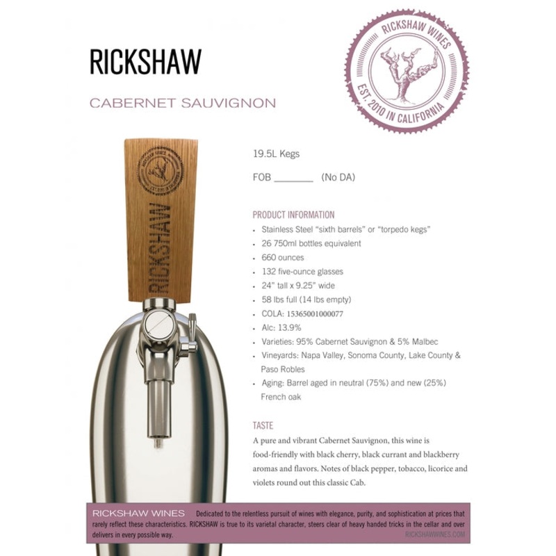 RICKSHAW CABERNET SAUVIGNON KEG