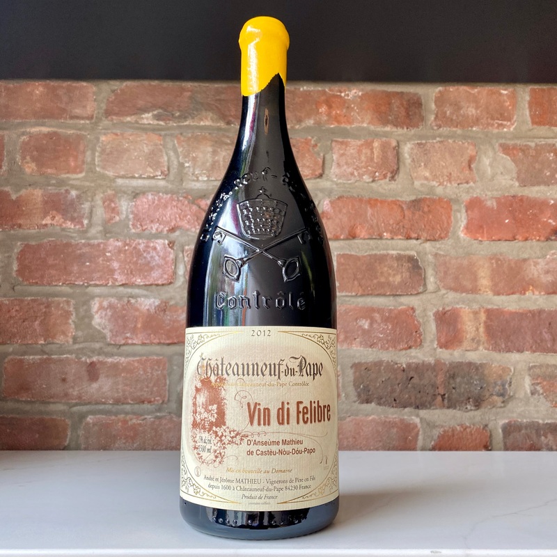 2012 Domaine Andre Mathieu Chateauneuf-du-Pape Vin di Felibre 1.5L Magnum, Rhone, France