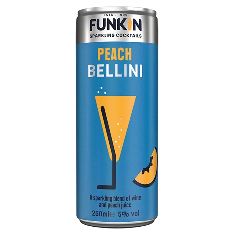 Funkin Sparkling Peach Bellini Can, 250 ml
