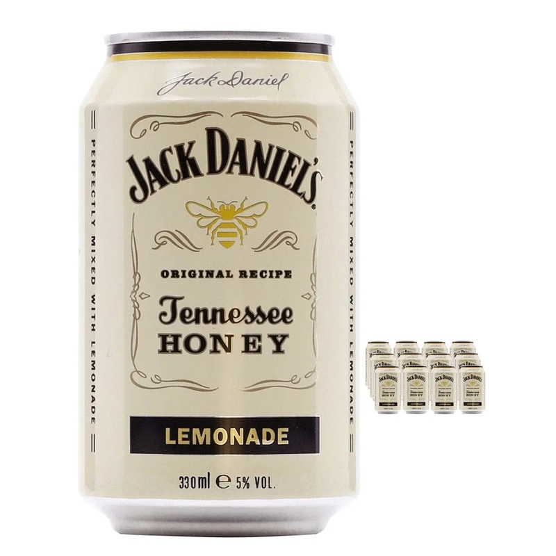 Jack Daniel's Honey Whisky & Lemonade Premixed Cans, 12 x 330 ml