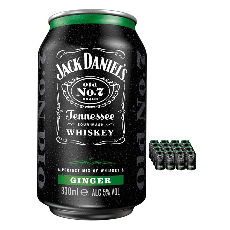 Jack Daniel's Whiskey & Ginger Premixed Can, 12 x 330 ml