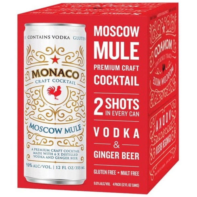Monaco Cocktail Moscow Mule 4 Pack 355ml