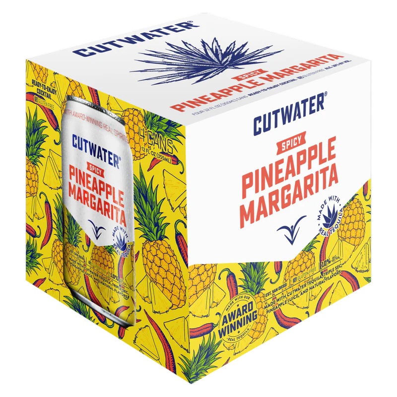 Cutwater Spicy Pineapple Margarita 12oz 4pack Cans