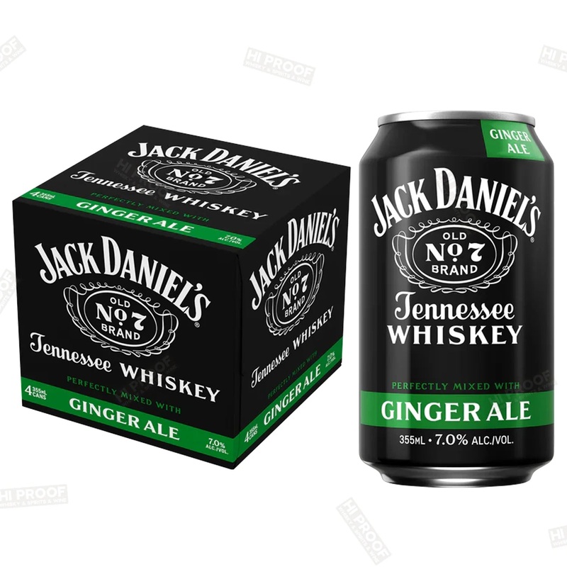 Jack Daniel's Ginger Ale Premium Cocktail 12oz 4pack Cans