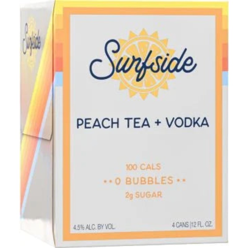 Surfside Peach Tea + Vodka 12oz 4pack Cans