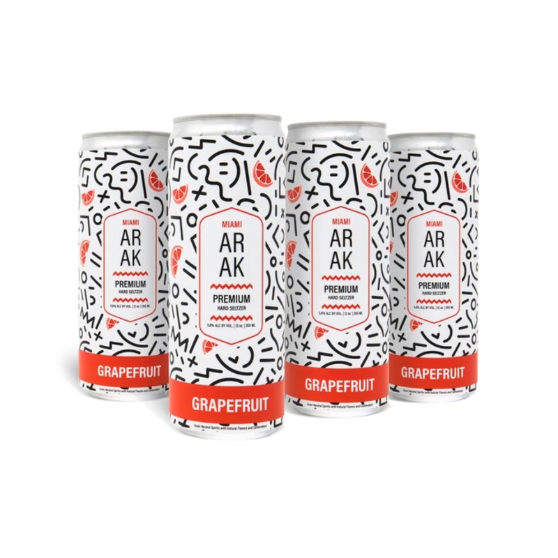 Miami Arak Grapefruit Hard Seltzer 12oz 4-Pack Can