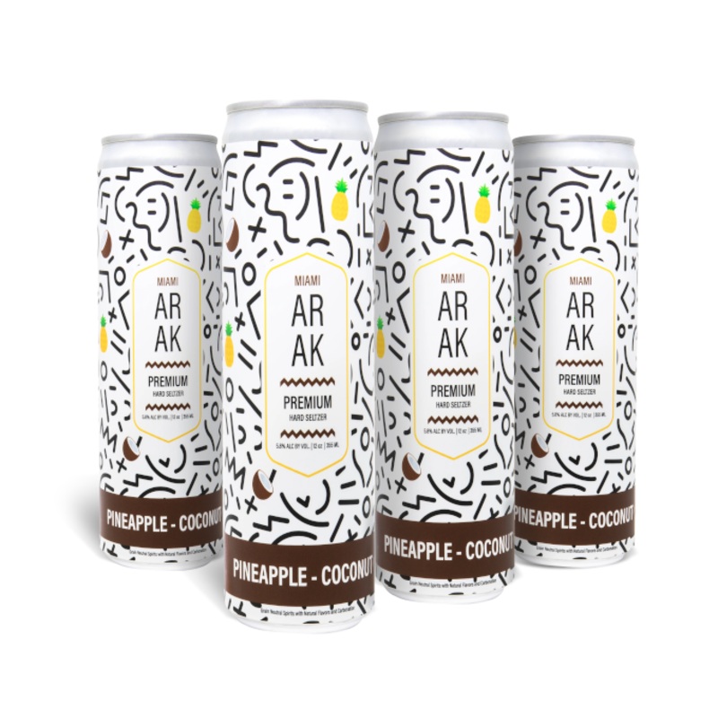 Miami Arak Pineapple Hard Seltzer 12oz 4-Pack Can