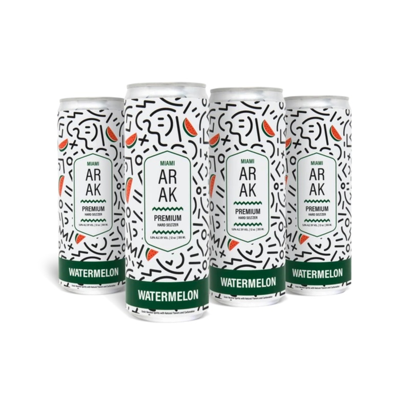 Miami Arak Watermelon Hard Seltzer 12oz 4-Pack Can