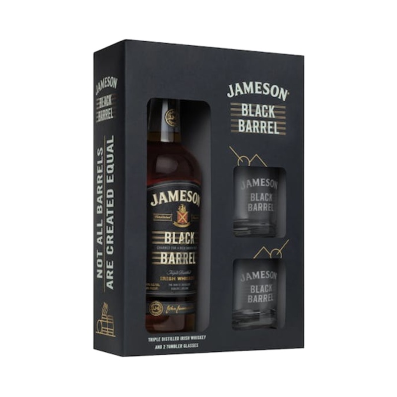 Jameson Black Barrel Gift Set 750ml (With 2 Glasses)