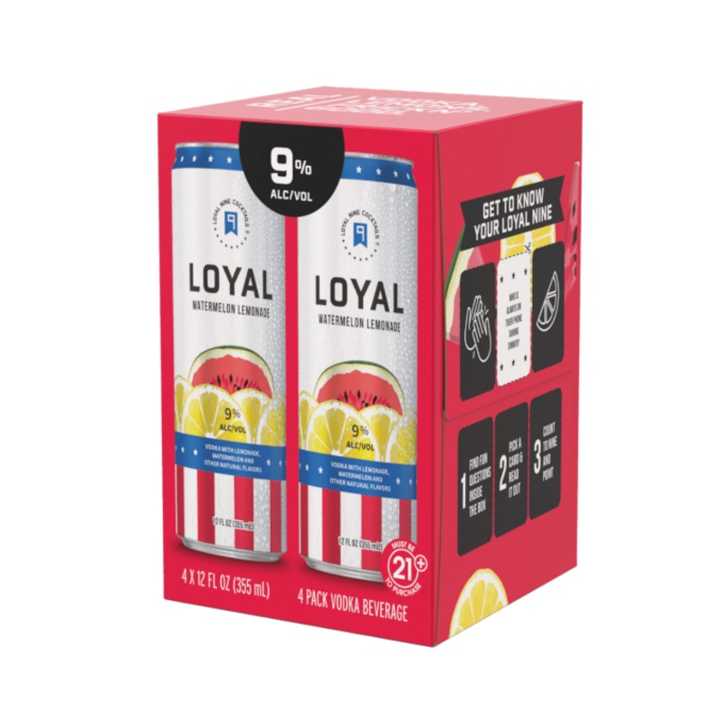 Loyal 9 Watermelon Lemonade 355ml 4-Pack Can