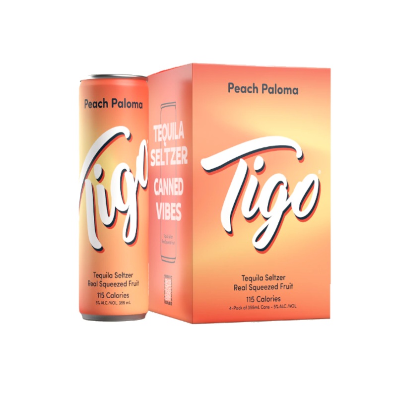 Tigo Peach Paloma Tequila 355ml 4-Pack Can (DNO P4)
