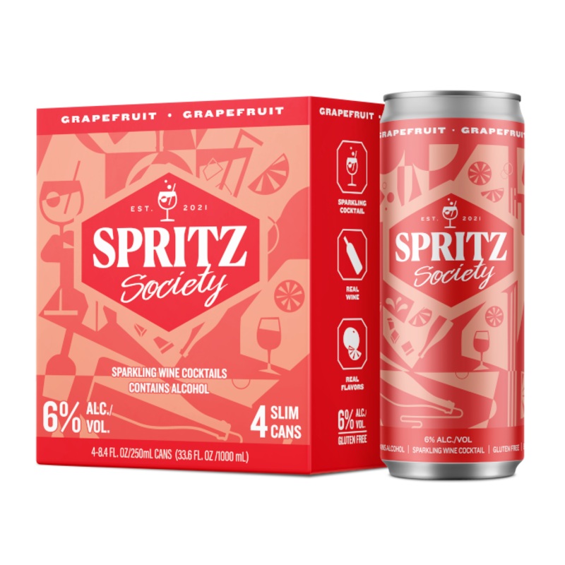Spritz Society Grape Fruit 8.4oz 4-Pack Can