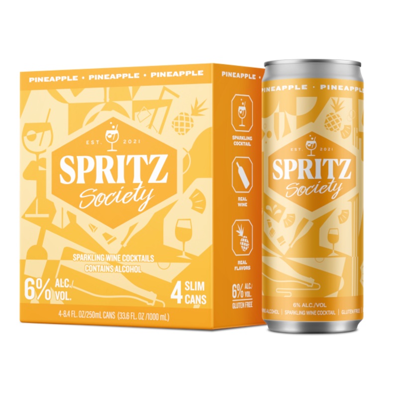 Spritz Society Pineapple 8.4oz 4-Pack Can