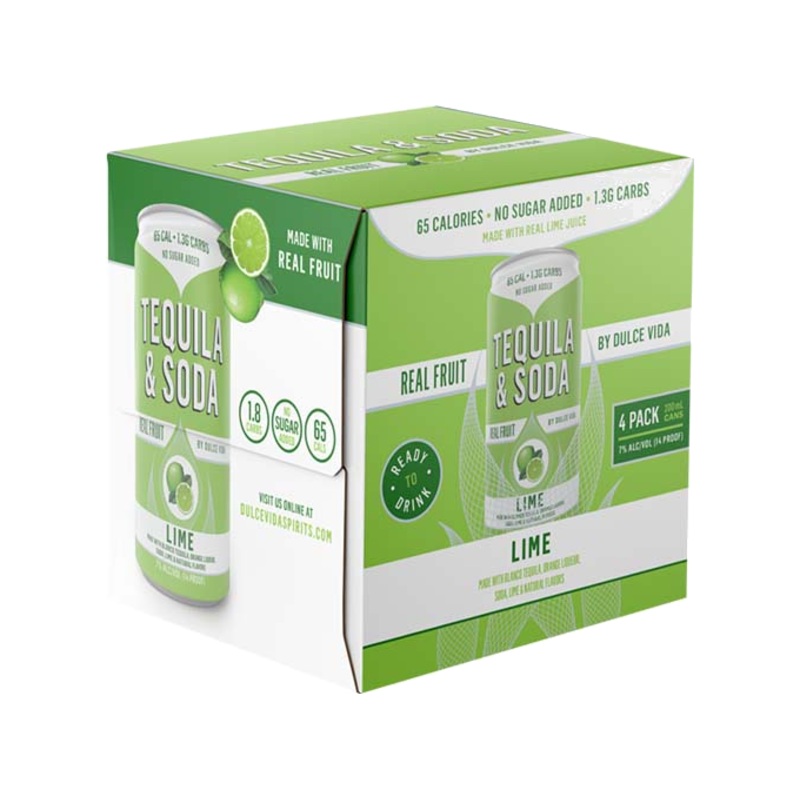 Dulce Vida Lime Tequila and Soda 200ml 4-Pack Can (DNO)