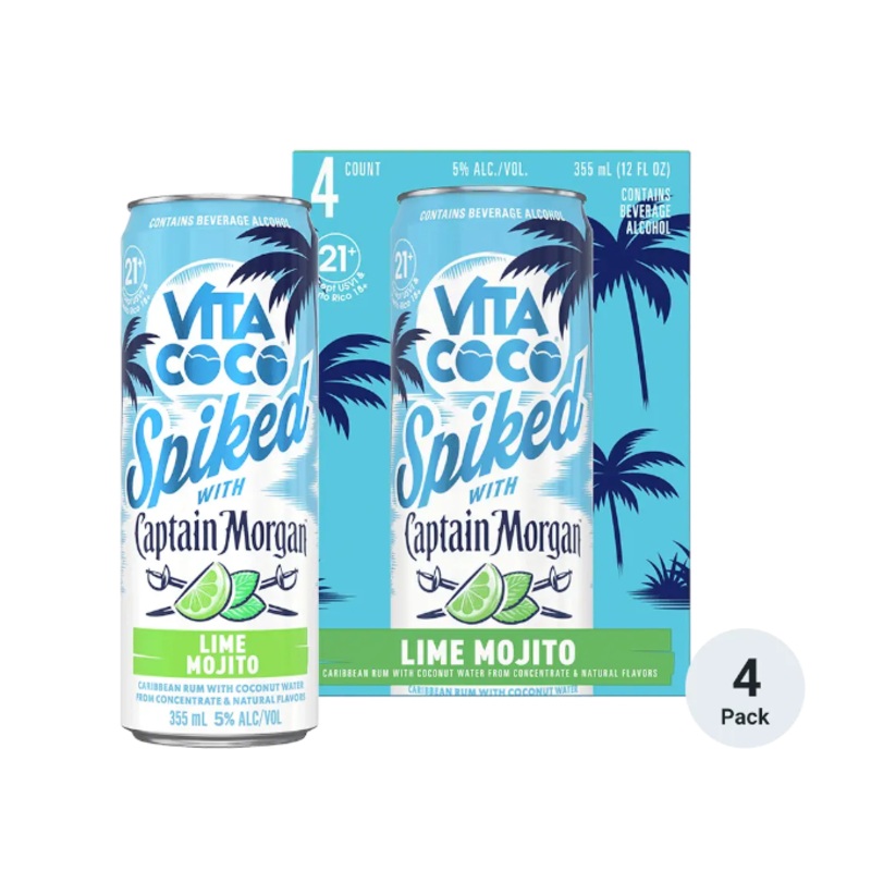 Vita Coco Spiked With Captain Morgan Lime Mojito 12oz 4-Pack Can