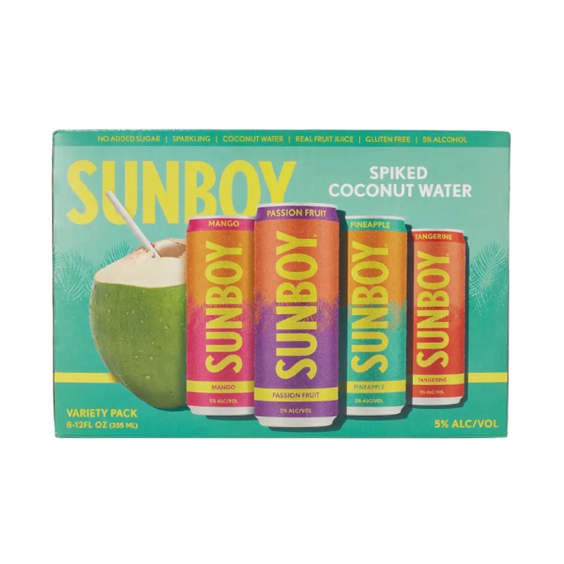 Sunboy Spiked Sparkling Coconut Water Variety Pack 12oz 8-Pack Can