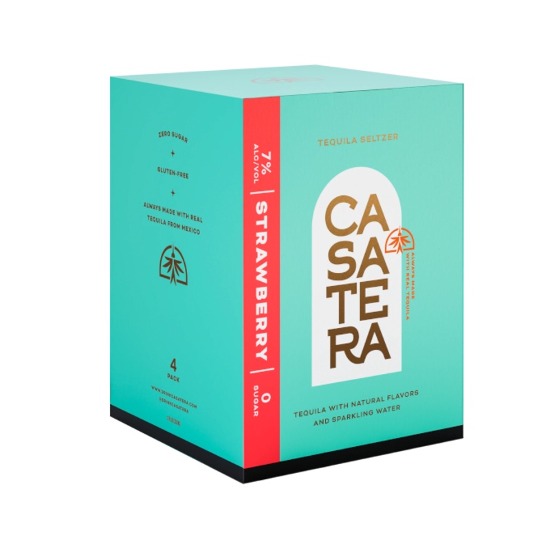 Casatera Strawberry Tequila Seltzer 355ml 4-Pack Can