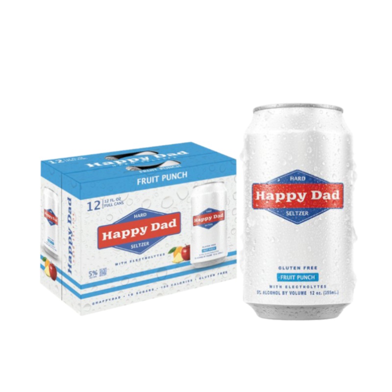 Happy Dad Hard Seltzer Fruit Punch 12oz 12-Pack Can