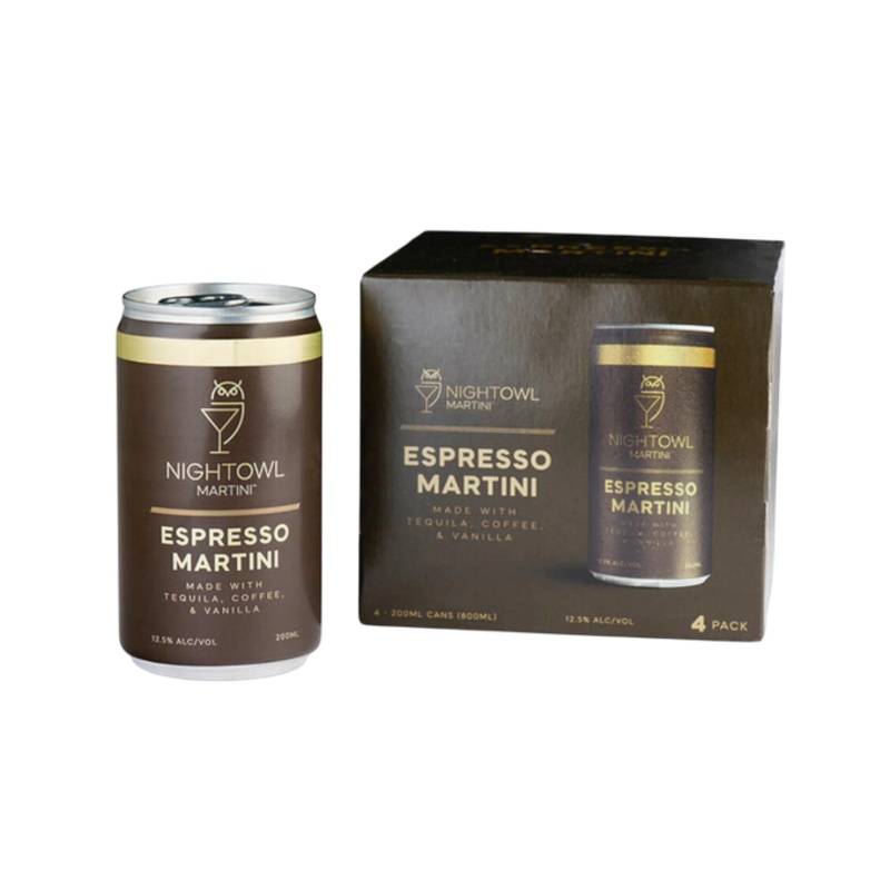 Nightowl Espresso Martini Tequila 200ml 4-Pack Can