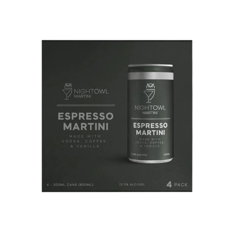 Nightowl Espresso Martini Vodka 200ml 4-Pack Can