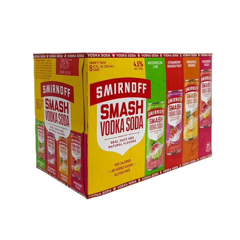 Smirnoff Smash Vodka Soda Variety 12oz 8-Pack Can