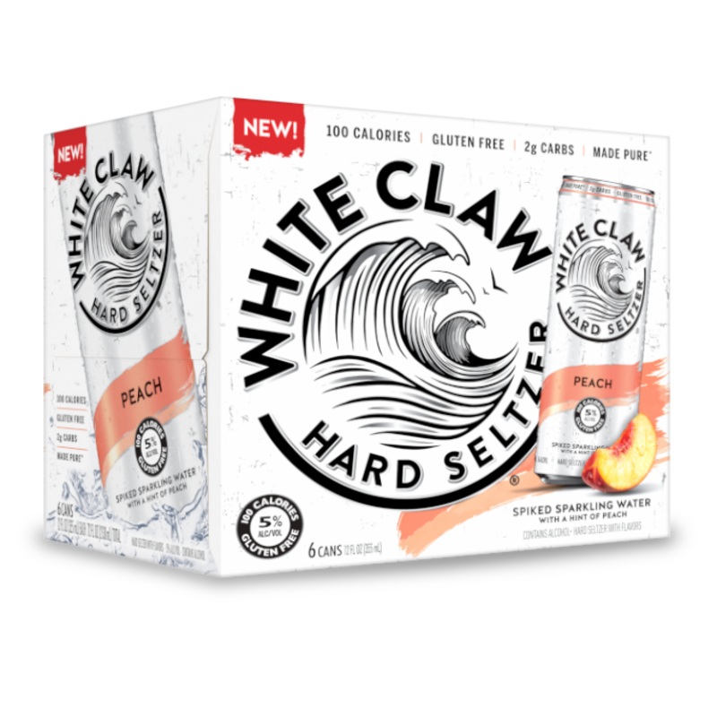 White Claw Hard Seltzer Peach 12oz 6-Pack Can