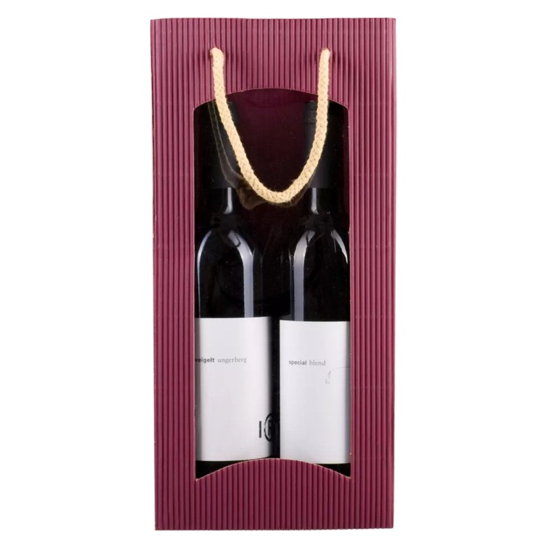 Carrying cord burgundy wave with window 2-pack