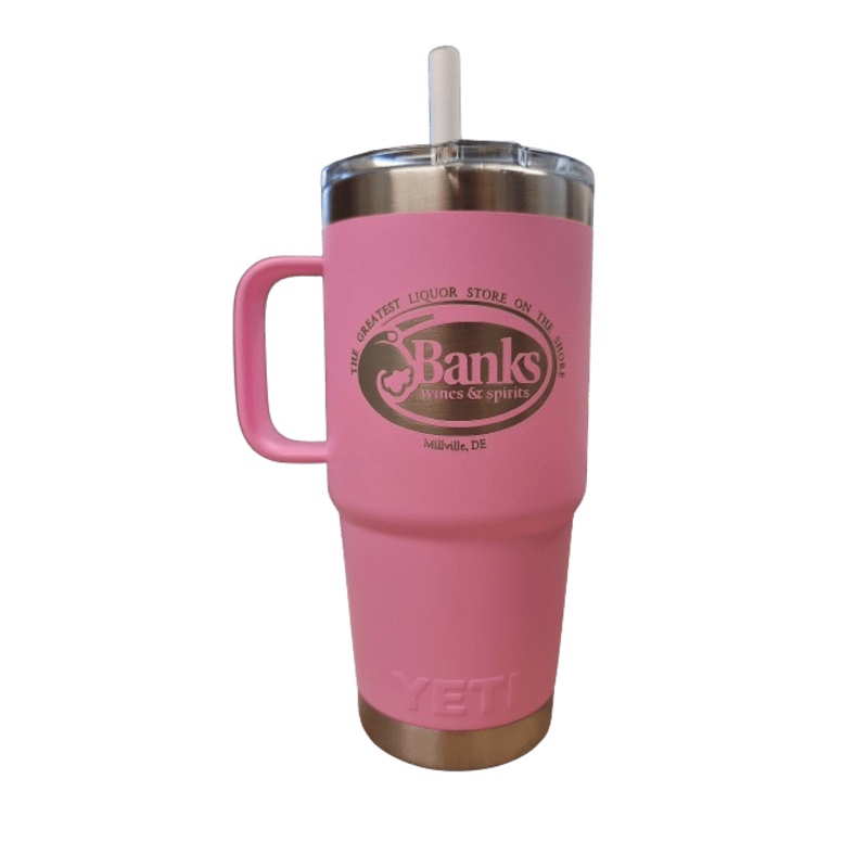 YETI BANKS RAMBLER W/ HANDLE & STRAW 25OZ