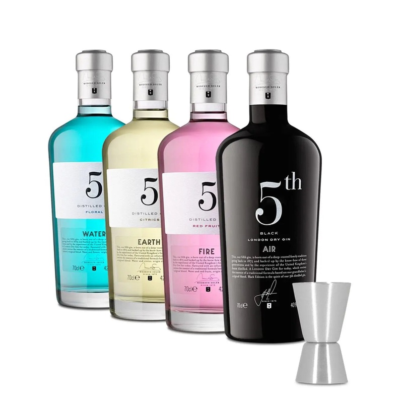 5th Gin Set with Jigger & Botanicals, 4 x 70 cl