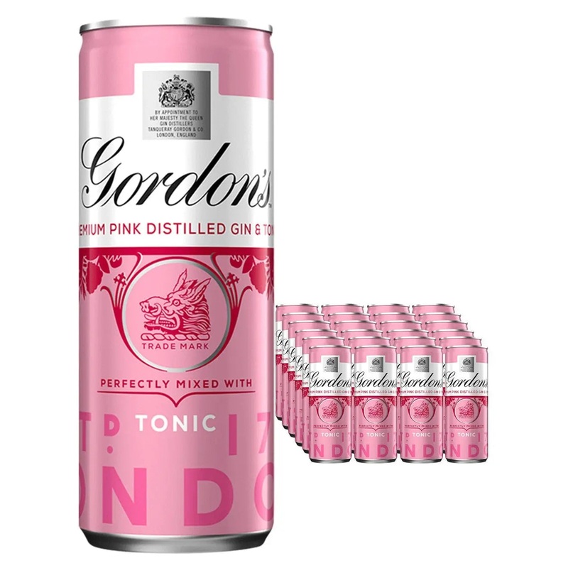 Gordon's Pink Gin & Schweppes Tonic Premixed Can  Multipack, 24 x 250 ml