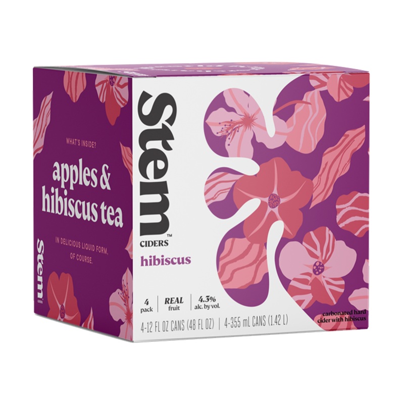 Stem Hibiscus Cider 12oz 4 Pack Can