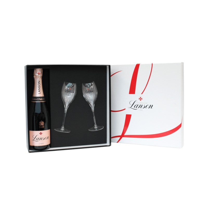 Lanson Ros Flute Presentation Box Champagne, 75 cl