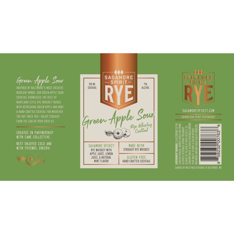 Sagamore Spirit Green Apple Sour Canned Cocktail 4PK