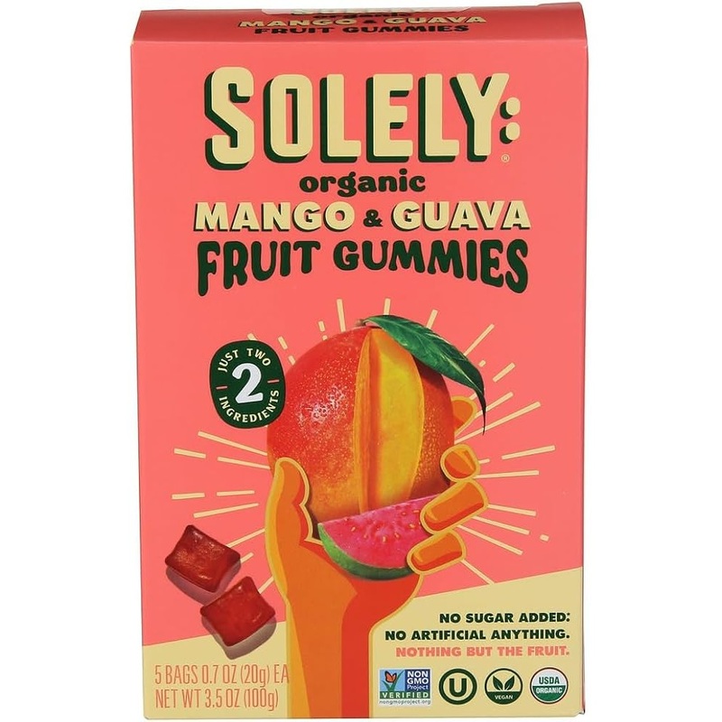 SOLELY Organic Mango & Guava Fruit Gummies